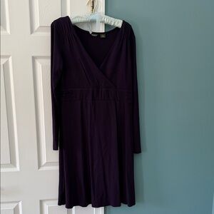 Eddie Bauer Dark Purple Long Sleeve Dress